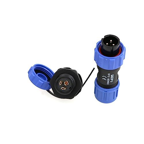 SP13 3 Pin Waterproof IP68 Housing Recessed Plug Weipu Round Cable Connector 13A 250V for Solar Audio Visual System 3Pin Set Panel Mount - Male and Female