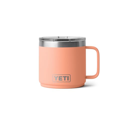 YETI Rambler 14 oz Stackable Mug, Vacuum Insulated, Stainless Steel with MagSlider Lid Lowcountry Peach