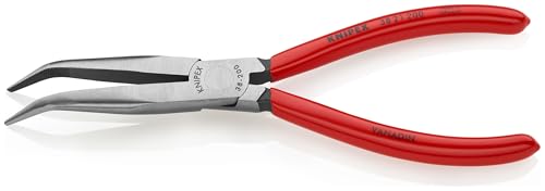 KNIPEX Long Nose 40 angled needle-nose pliers without cut, red handles