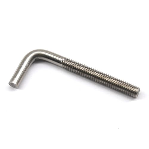 SeeRaphee M12x200mm L-shaped 304 stainless steel foundation bolts, 2-piece right-angle anchor bolt set