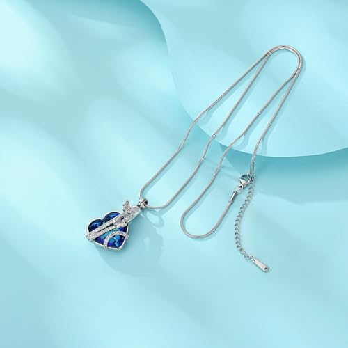 Hearbeingt Teardrop Urn Necklaces for Ashes Tree of Life Memorial Ashes Lockets, Cremation Jewelry Keepsake Pendant for Ashes for Women for Men