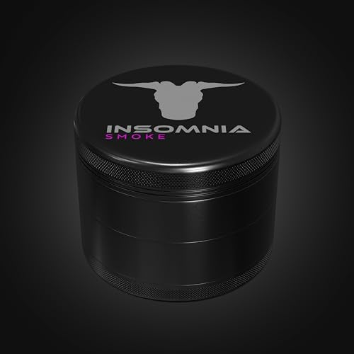 Herb Grinder | Premium 4 Piece Aluminium Metal Grinder with Pollen Catcher, Strong Magnetic Lid, Razor Sharp 28 Teeth, Non-Sticky & Easy to Clean with Ceramic Coating (Black) Black