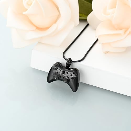 shajwo Game Controller Urn Necklaces for Ashes for Men Black