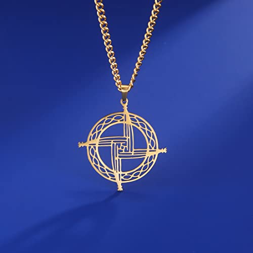 St Brigid's Cross Saint Bridget Necklace Traditional Irish Celtic Cross Pendant Amulet Christian Pagan Religious Jewellery Woman Man Gift gold