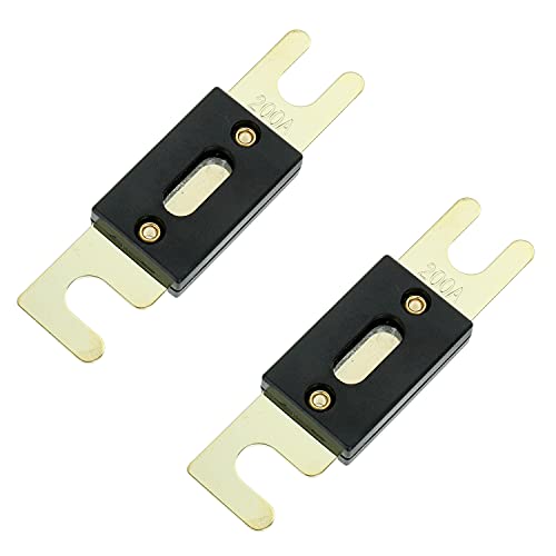 BOJACK 2pcs 200A ANL Fuse Holder and 2pcs 200Amp 32VDC ANL Fuses for Audio and Video Systems