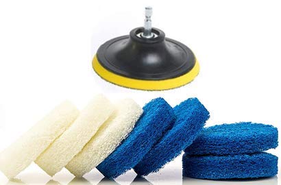 HUAWELL 29 Pieces Drill Brush Attachments Set,Scrub Pads & Sponge-Power Scrub Pad Cleaning Kit-Cleaning Kit for Bathroom Surface, Grout, Tub, Shower, Kitchen, Auto,Tile, Corner