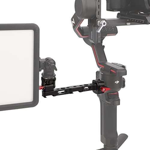 Leftfoto Camera Monitor Mount for DJI RS3-mini/RS2/RS3/RS-3pro/ RSC2 Gimbal Stabilizer Accessories,With1/4 & 3/8 Threads, Cold Shoe and Rotatable