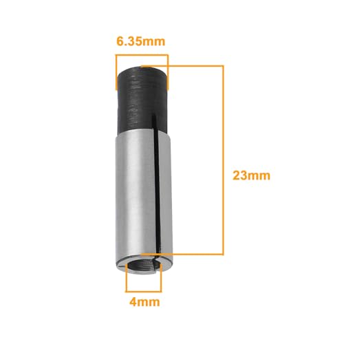 SG Store 2pcs 6.35mm to 4mm Carving Drill Bit CNC Chuck Adapter Reducing Sleeve Adapter Suitable for Carving Machine ER Chuck Spindle Motor