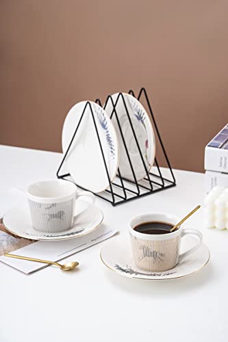 Mirror Cups and Saucers (Bird), Mirror Reflection coffee mug, Reflection Coffee Cup, Tea Cups and Saucers Sets for Women Wedding Party Afternoon Tea New bird