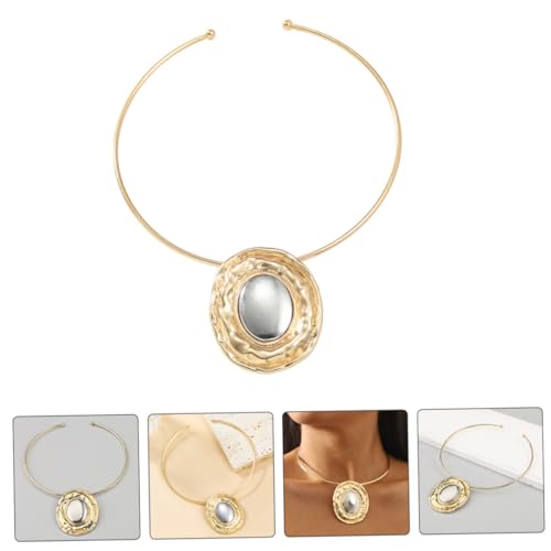 BESTYASH Exaggerated Necklace for Woman Vintage Alloy Retro Necklace Cool Jewelry for Punk Style Occasion