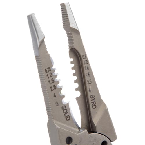 C.K Tools VDE Multifunctional Pliers 7-in-1 for Electricians with Long Nose 210 mm | Six stripping notches for flexible and solid conductors, M3.5/M4 shear points, crimping zone for terminals, deburring 10-22mm