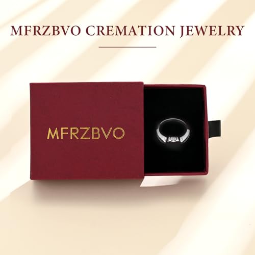 Cremation Jewelry Always in My Heart Heart Urn Ring for Girls Women, Memorial Ashes Keepsake Ring with Crystal Remembrance Silver-8#