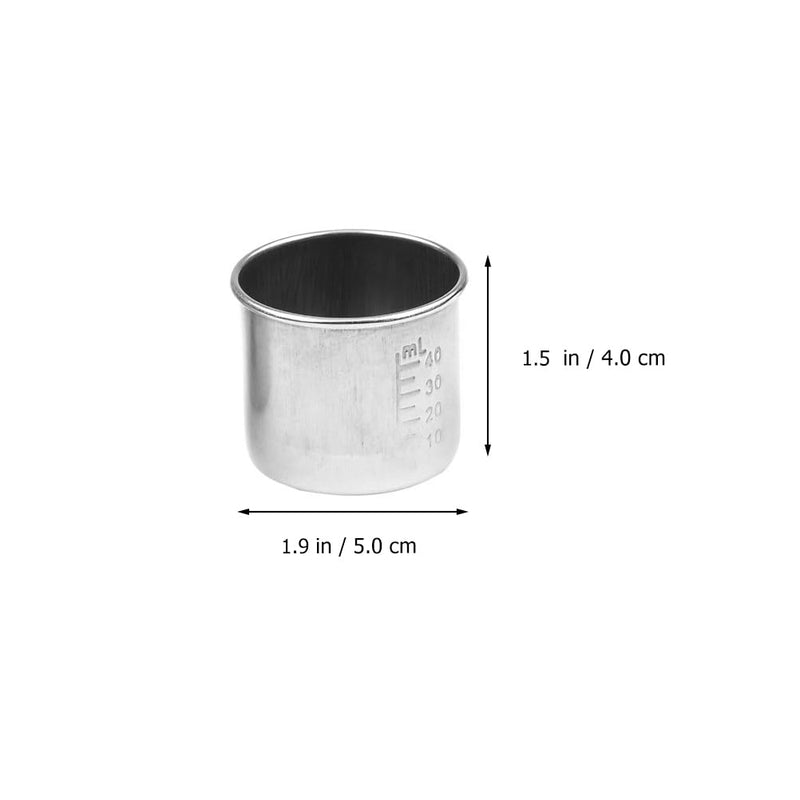[Australia - AusPower] - DECHOUS 4Pcs Stainless Steel Graduated Medicine Cups 1.96 Inch Portable Measuring Cups for Pills and Liquid Medication 40Ml Capacity Silver 
