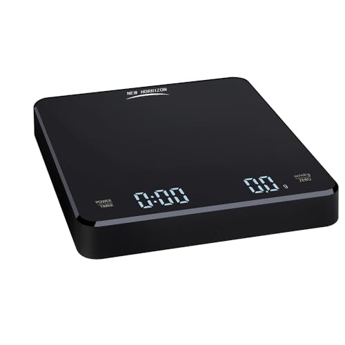 New Horrizon Rechargeable Digital Food Scales, scales kitchen, digital scale, precision scale, 0.1g x 3000g Food Scale LCD display, Coffee Scales