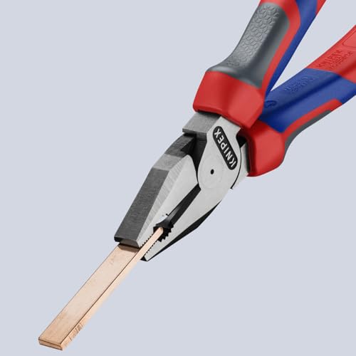 KNIPEX high leverage combination side-cutting pliers with textured grips and polished metal jaws