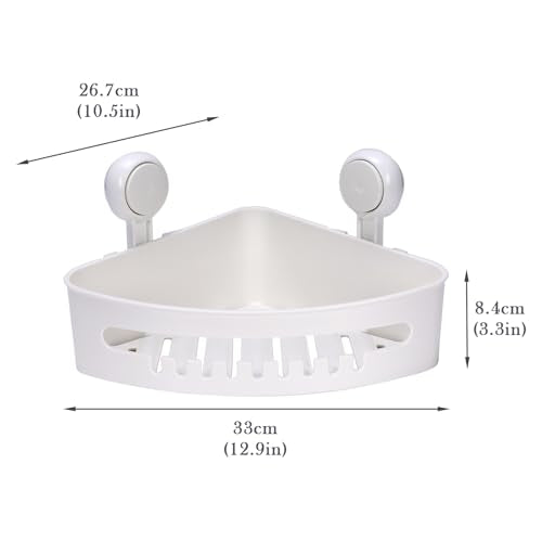 Bath Toy Storage Organizer,Kids Bathtub Toy Holder with Drain Holes,Shower Caddy for Bathtub,No Drilling Corner Shower Caddy Suction Cup,Waterproof Storage Basket for Bathroom,Kitchen