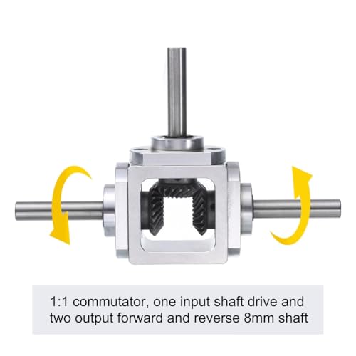 Gear-Box 90 Degree Right Angle Bevel- 1:1 Reversing Double Output Shaft 1 Module 20 Teeth Bevel Gear