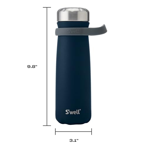 S'well Stainless Steel Traveler With Handle, 24oz, Azurite, Triple Layered Vacuum Insulated Container Keeps Drinks Cold for 40 Hours and Hot for 16, BPA Free, Easy Carrying On the Go