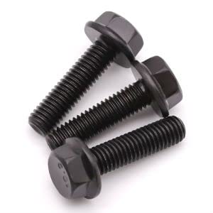 [Australia - AusPower] - M6-1.0 x 25mm (25 Pack) Flanged Hex Head Bolts, Hexagon Flange Screws Bolts, Black Oxide Finish, 10.9 Grade Alloy Steel, Motocycle Car Bolts Replacements, Full Thread M6-1.0 x 25mm 25 