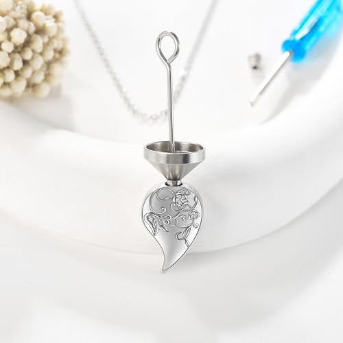 Teardrop Urn Necklace 925 Sterling Silver Butterfly Urn Necklace for Ashes Cremation Jewelry for Women