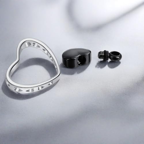 Double Heart Cremation Jewelry for Ashes Engraved Stainless Steel Urn Necklace for Women Men Mom