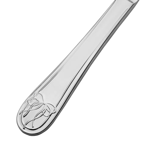 Mikasa Love Story 2-Piece Cake Set, 18/10 Stainless Steel Pie Server and Cake Knife with Ribbon Handle Detail, Dishwasher Safe Flatware for Weddings and Special Occasions