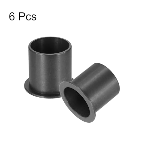 sourcing map 6Pcs Flanged Sleeve Bearing, Plastic Bushing ID 25mm x OD 28mm x Length 30mm POM Bushing, Black 6