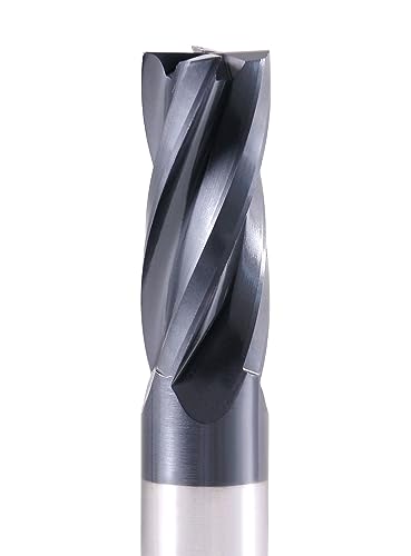 Accusize Industrial Tools M42 cobalt TiAlN square nose finishing end mill, 1/2 inch CNC center cutting tool