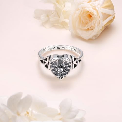 Urn Ring for Ashes for Women 925 Sterling Silver Celtic Knot Ring
