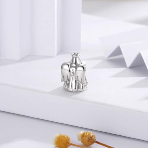 925 Sterling Silver Angel Urns Charm for Ashes-Cremation Jewelry Charm fits Bracelets and Necklace-Memorial keepsake Charms for Aashes for Women