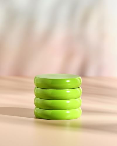 Ceramic Non-Stick Cloud Wavy Green Grinder 4 Part Metal Herb Grinder for Spices with Pollen Scraper and Micron Screen 55mm
