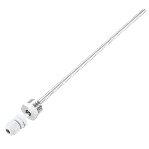 QUARKZMAN Stainless Steel 304 Immersion Sleeves, 300 mm Thermowell G3/4 Inch Male Thread for Temperature Sensor, with White Cap