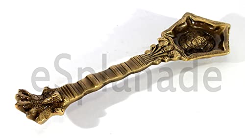 eSplanade Brass Panchmukhi Nag Head Pooja Diya | Home Decor | Oil Lamp, Deepak, Aarti Diya - Golden, 8.5" Inches