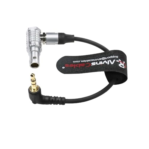 Alvin's Cables Timecode-Out-Cable for Sound-Devices|Tentacle-Sync Time-Code from 5-Pin-Male Right-Angle to 1/8"|3.5mm TRS 6Inch|15CM 15cm right angle 5 pin TC direction: 5 Pin→3.5mm