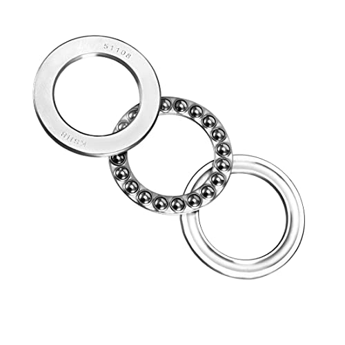 sourcing map 51108 Thrust Ball Bearings 40mm x 60mm x 13mm Chrome Steel ABEC3 Single Row Roller 2pcs 40mmx60mmx13mm