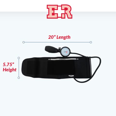 [Australia - AusPower] - Ever Ready First Aid One Handed Palm Manual Blood Pressure Sphygmomanometer Monitor Reader, 8 ¾” to 16”, Lined Cuff with D-Ring - Large Adult 