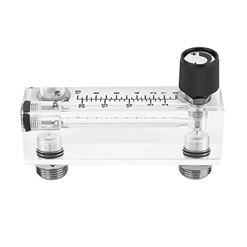 1~10LPM 1/4" M18*1.5 Panel Type Flowmeter, LZM-6T Acrylic Gas Meter with Black Adjustable Knob, 4% Accuracy Level