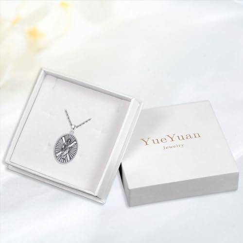 925 Sterling Silver Saint Andrew Necklace St Andrew Oval Medal Pendant Religious Jewellery Catholic Gifts for Men Women
