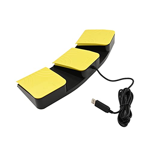 USB Foot Pedal for PC Gaming,Optical Control Foot Switch,Computer Map Mouse Keyboard Hotkey Combination Key Keypress Simulator Program Page Turner Transcription HID (Triple Pedal) Triple Pedal