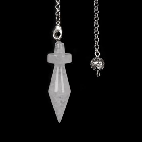 Natural Clear Quartz Dowsing Pendulum 46mm Crystal Healing Chakra Point Bullet Pendulum