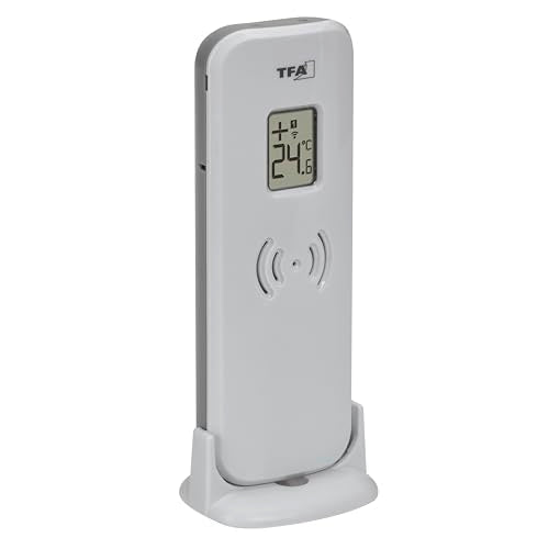 TFA Dostmann SUN2 35.1174 Digital Wireless Weather Station with Outdoor Sensor for Indoor and Outdoor Temperature, Large Color Display, with Living Climate, Includes Radio-Controlled Clock with Date, Hygrometer, with Power Adapter, White