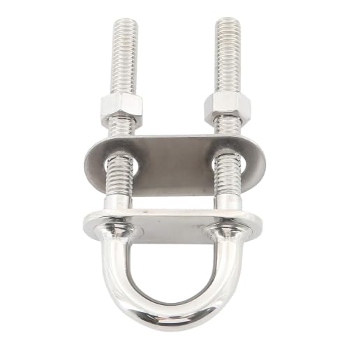 NovelBee stainless steel 3/8-inch U bolts and bow eye eyebolts, 2-5/8-inch thread length, 4-piece set