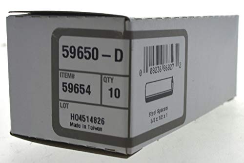 Hillman 59654 3/8 x 1/2 x 1-Inch Seamless Steel Spacer, 10-Pack,Silver