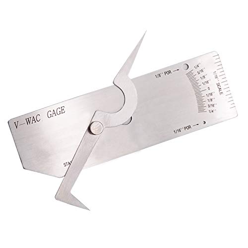 Necygoo Style C depth weld gauge set for porosity, undercuts, convexity and concavity inspection, stainless steel inch scale