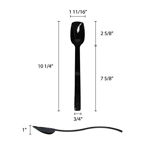 Thunder Group PLBS010BK 10-inch buffet serving spoon with 3/4 oz. capacity, stainless steel handle and black finish.