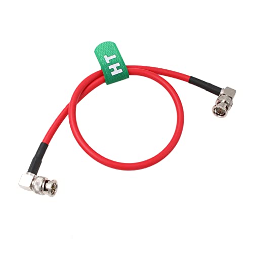 4K 12G SDI Raw Video Cable for Sony FS7 FX9 FX6 Camera Blackmagic SmallHD Atomos Monitor Right Angle BNC Canare LV-61S 75 ohm Coaxial Shielded (30cm, Red) 30cm