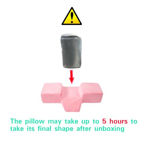 Beauty Salon Curved Memory Foam Bed Pillow, Lash Pillow for Eyelash Extensions Ergonomic Neck Pillow with Neck Back Head Support(Pink) Pink