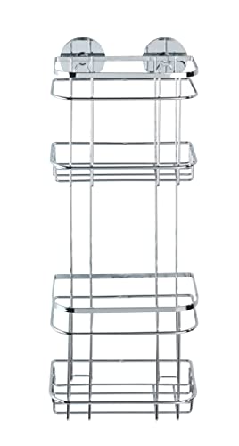 WENKO 21783100 Turbo-Loc® Stainless Steel 2-tier wall rack, Stainless steel, 7.1 x 18.7 x 4.9 inch
