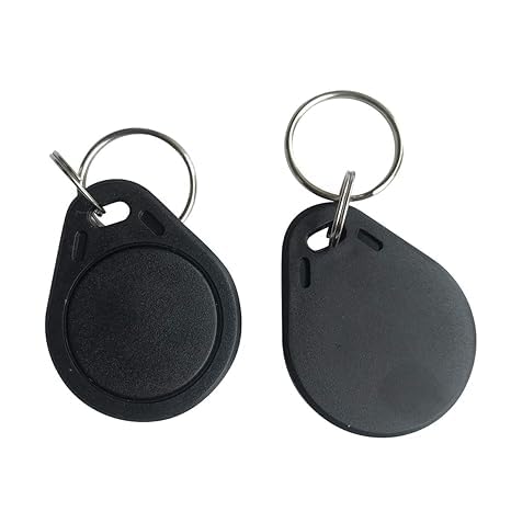 UID Tag Key Fob 13.56MHz Interchangeable Writeable Rewritable Programmable (5 Pack) (Black) Black