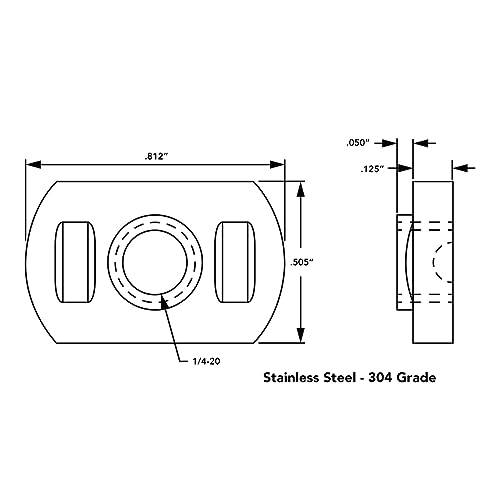 80/20 15 Series stainless steel 1/4-20 centered slide-in economy T-nuts for 1.5-inch aluminum extrusions
